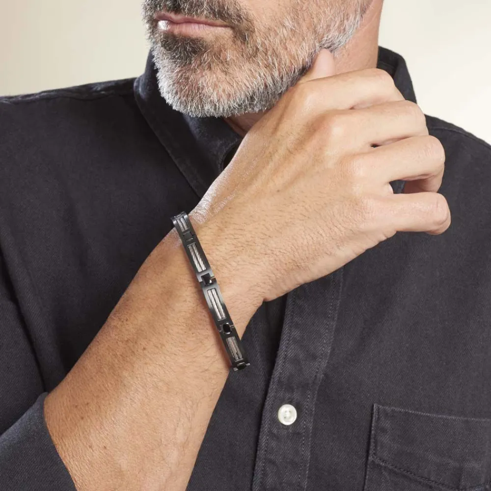 Bracelet Cosme Acier Noir|PHEBUS HIM