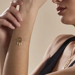 Bracelet Plaqué Or Jaune Attrape Rêves Turquoise Bleue|Marc Orian Discount
