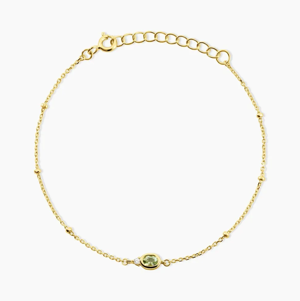 Bracelet Poem Argent Jaune Péridot Oxyde De Zirconium