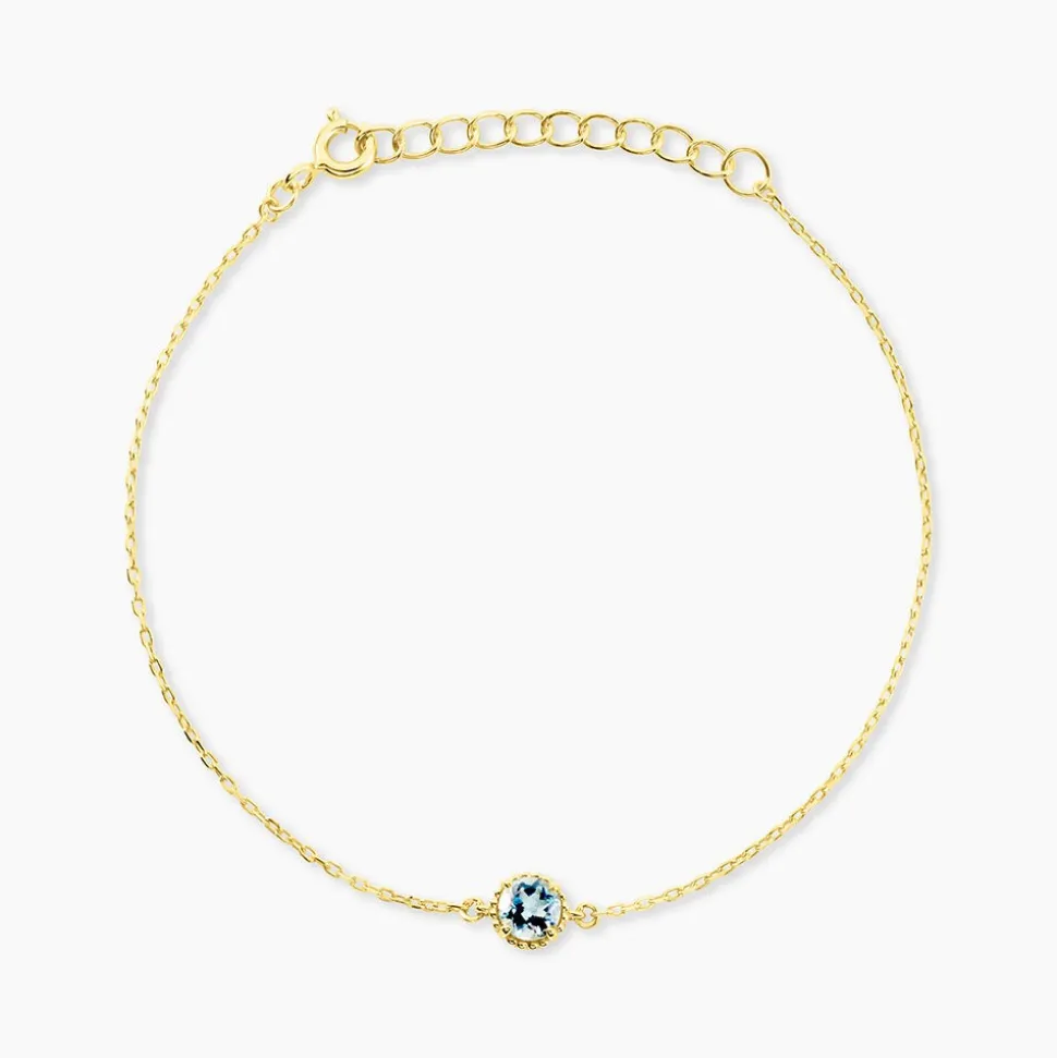 Bracelet Poem Argent Jaune Topaze Bleu Sky
