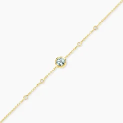 Bracelet Poem Argent Jaune Topaze Oxyde De Zirconium