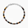 Bracelet Saul Acier Blanc Onyx Oeil De Tigre Hématite