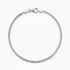 Bracelet Sherihane Maille Palmier Argent Blanc