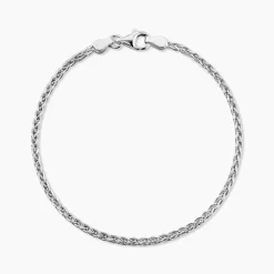 Bracelet Sherihane Maille Palmier Argent Blanc