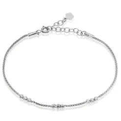Bracelet Sidney Argent Blanc Oxyde De Zirconium Et Olivine
