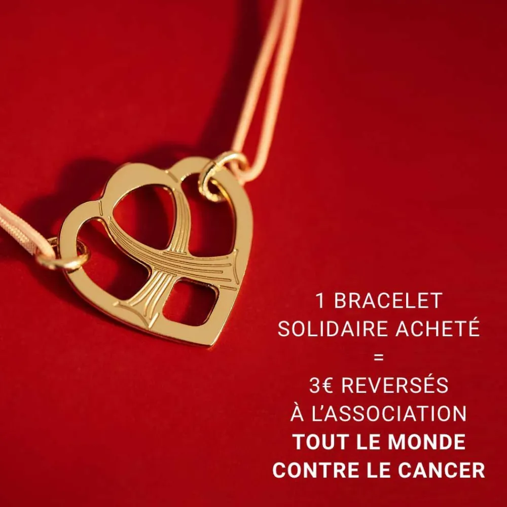 Bracelet Solidaire Lutte Contre Le Cancer Laiton Doré|Marc Orian Hot