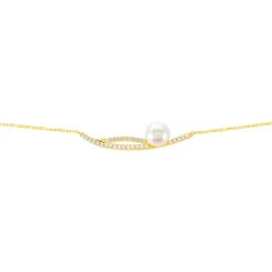Bracelet Tesnimae Or Jaune Oxyde De Zirconium Et Perle De Culture