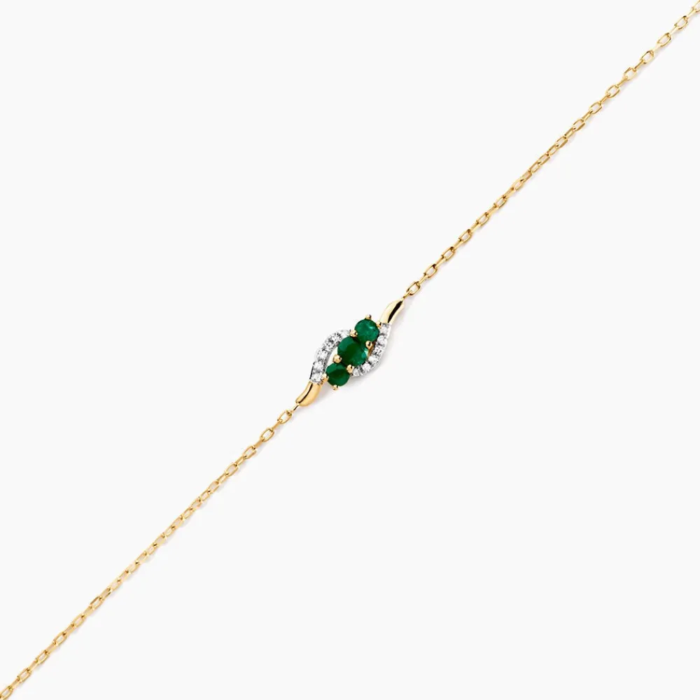 Bracelet Trinitie Or Jaune Emeraude Diamant|Marc Orian
