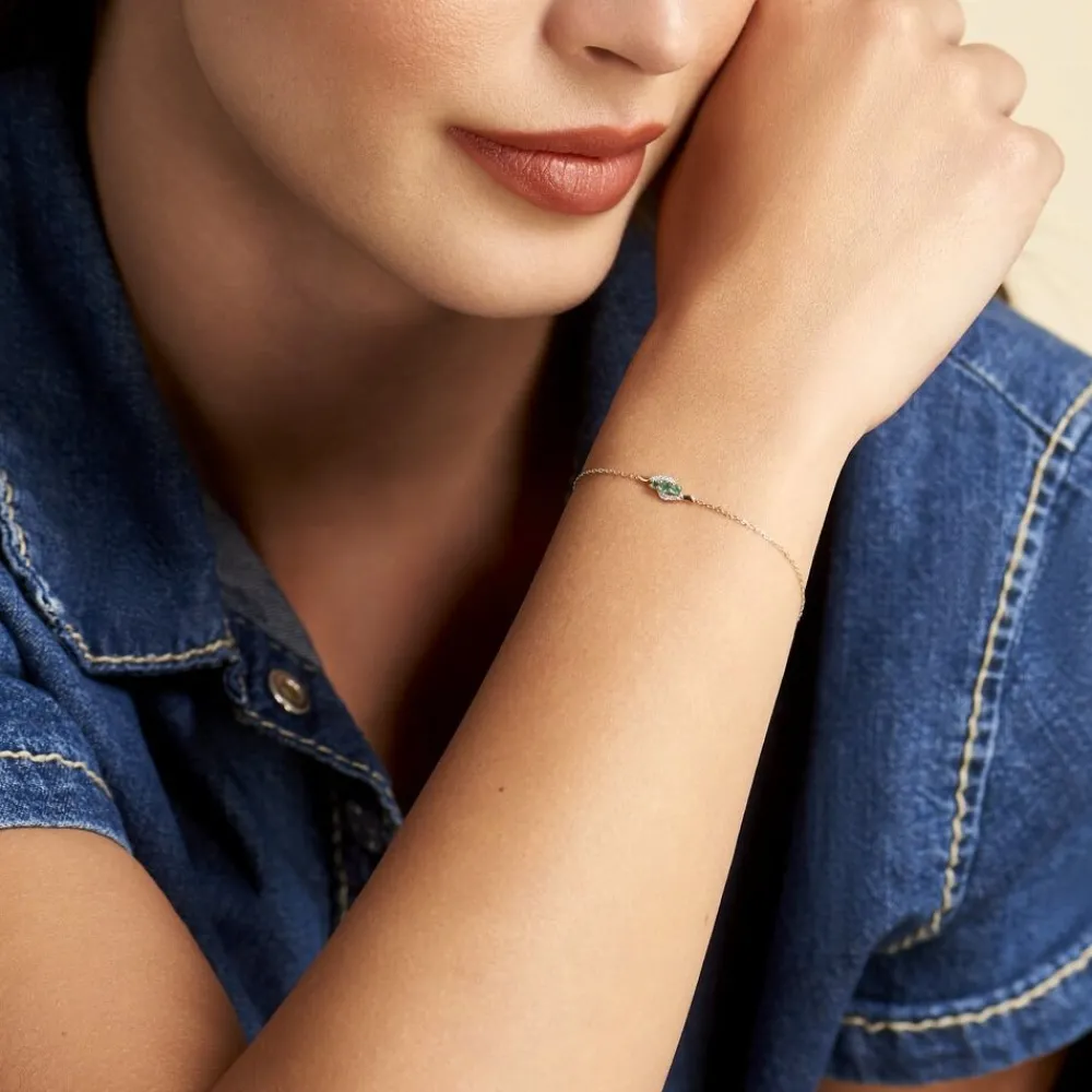 Bracelet Trinitie Or Jaune Emeraude Diamant|Marc Orian