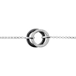 Bracelet You&me Argent Blanc Céramique Et Oxyde De Zirconium