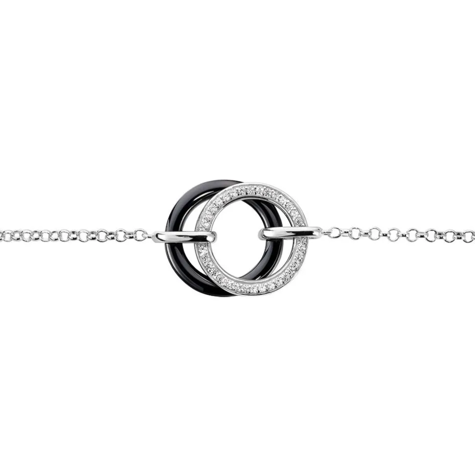 Bracelet You&me Argent Blanc Céramique Et Oxyde De Zirconium