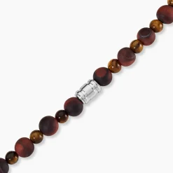 Bracelet Younes Acier Argenté Oeil De Tigre|Marc Orian Clearance