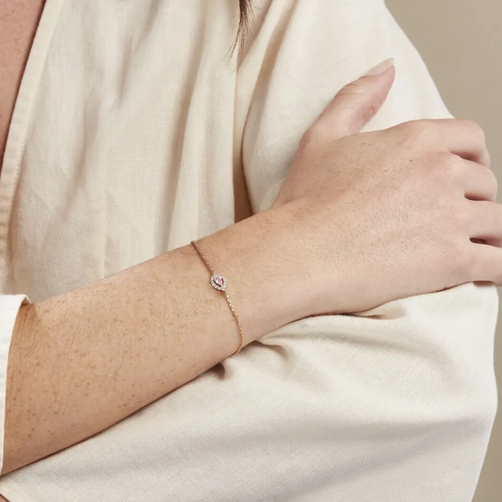 Bracelet Zihna Plaqué Or Jaune Pierre De Synthèse Oxyde|Marc Orian New
