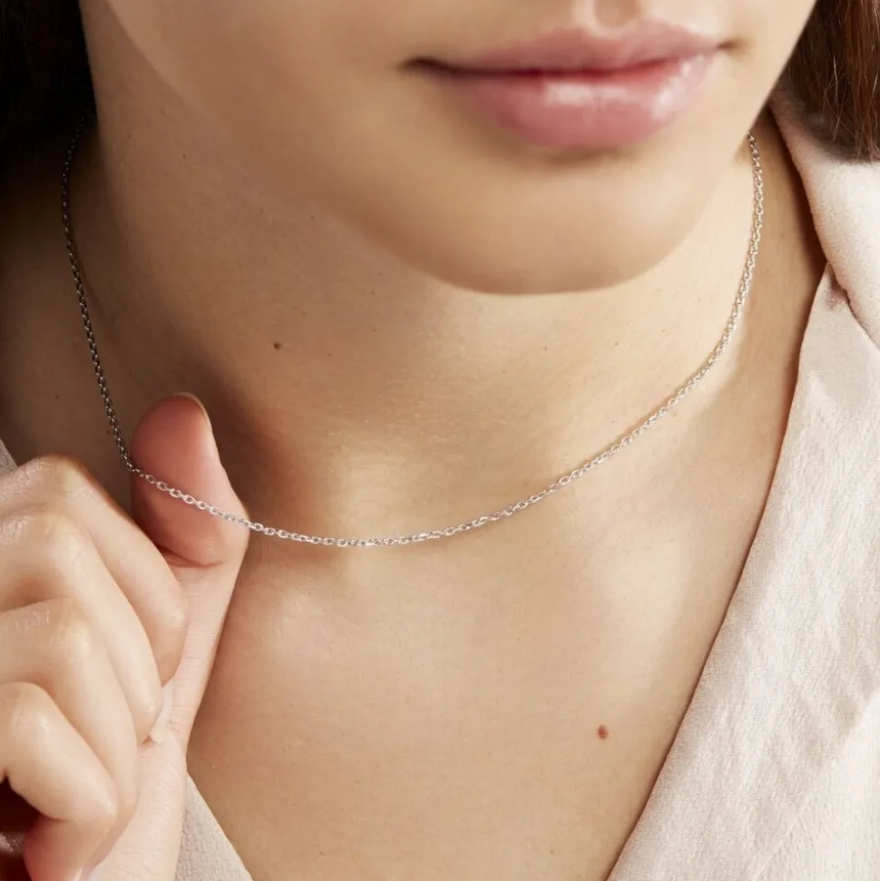 Chaîne Claudine Maille Forçat Argent Blanc