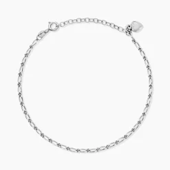 Chaîne De Cheville Laurelyn Maille Alternee 1/1 Argent Blanc|Marc Orian