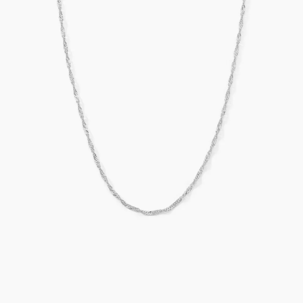 Chaîne Imanie Maille Singapour Or Blanc