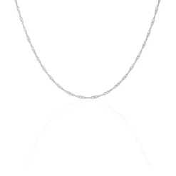 Chaîne Leliana Maille Singapour Or Blanc