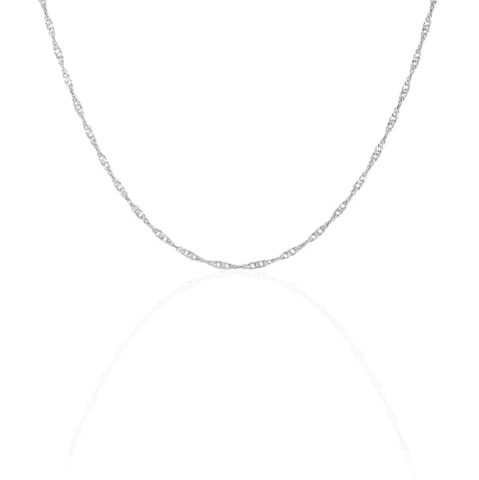 Chaîne Leliana Maille Singapour Or Blanc