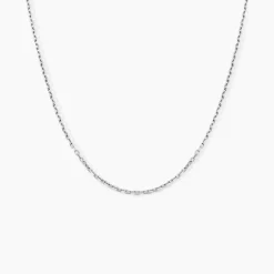 Chaîne Maille Forçat Diamantee Or Blanc|Marc Orian Outlet
