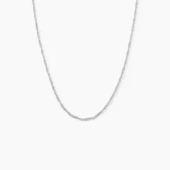 Chaîne Ons Maille Singapour Or Blanc