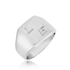 Chevaliere Argent Blanc Gringoire Carree|Marc Orian Online