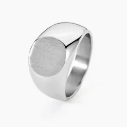 Chevalière Acier Blanc Jerald