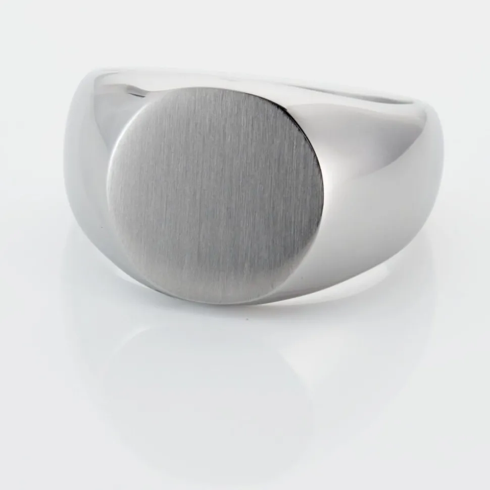 Chevalière Acier Blanc Jerald