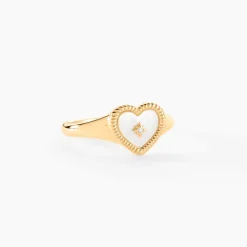 Chevalière Bronte Or Jaune Nacre Diamant|Marc Orian New