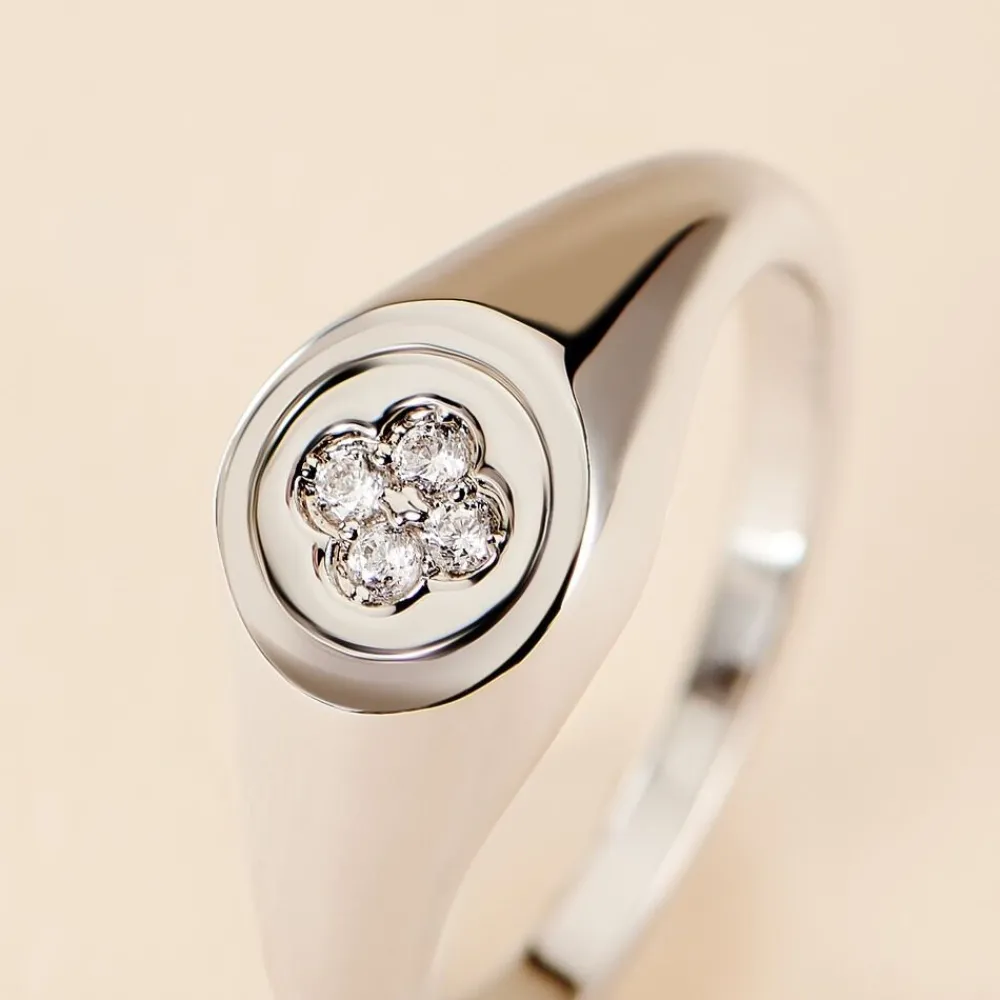 Chevalière Chesley Argent Blanc Oxyde De Zirconium|Marc Orian Discount