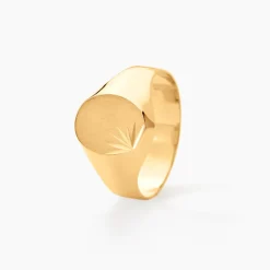 Chevalière Deimos Ovale Diamantee Soleil Or Jaune|Marc Orian Clearance