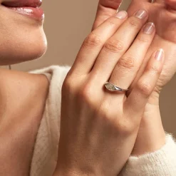 Chevalière Evalyn Argent Blanc Oxyde De Zirconium|Marc Orian Outlet