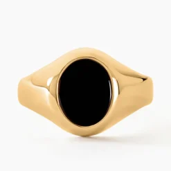 Chevalière Gerolt Ovale Or Jaune Onyx|Marc Orian Outlet