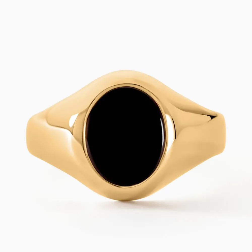 Chevalière Gerolt Ovale Or Jaune Onyx|Marc Orian Outlet