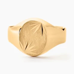 Chevalière Gerrard Ovale Diamantee Soleil Or Jaune|Marc Orian Online