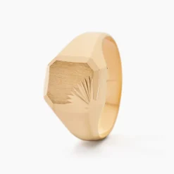 Chevalière Gregg Carree Diamantee Soleil Or Jaune|Marc Orian Clearance
