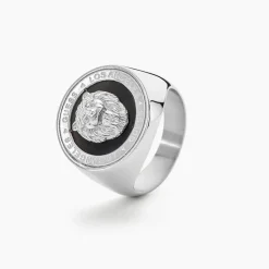 Chevalière Guess Lion King Acier Argenté
