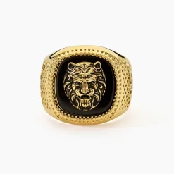 Chevalière Guess Lion King Acier Doré