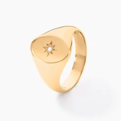 Chevalière Gwennen Plaqué Or Oxyde De Zirconium|Marc Orian Outlet