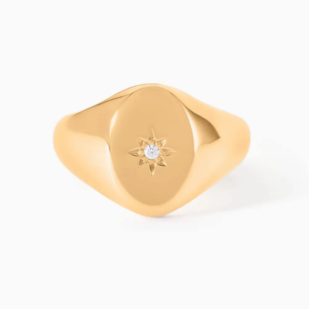 Chevalière Gwennen Plaqué Or Oxyde De Zirconium|Marc Orian Outlet