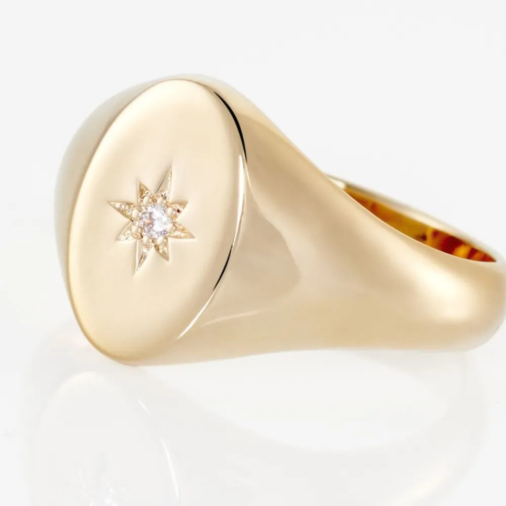 Chevalière Gwennen Plaqué Or Oxyde De Zirconium|Marc Orian Outlet