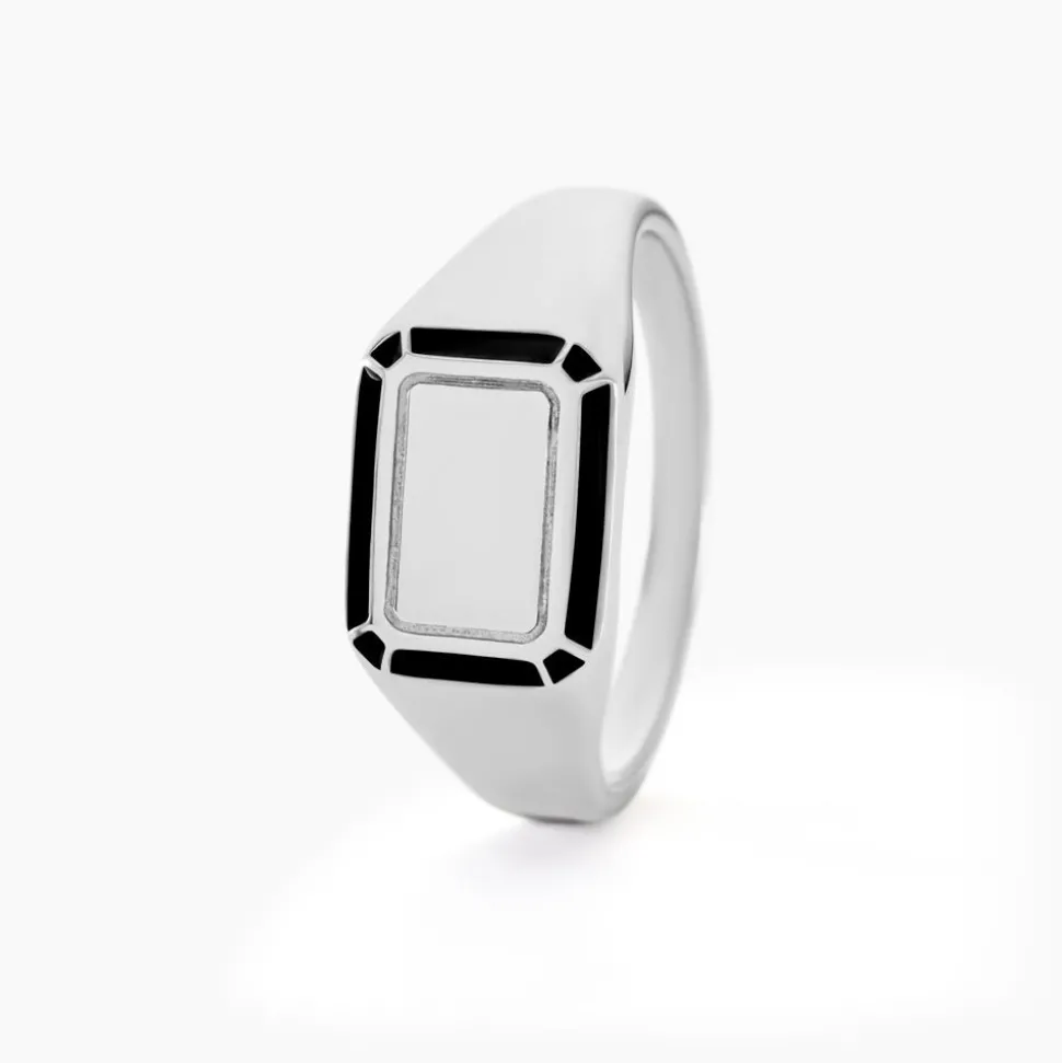 Chevalière Manny Argent Blanc
