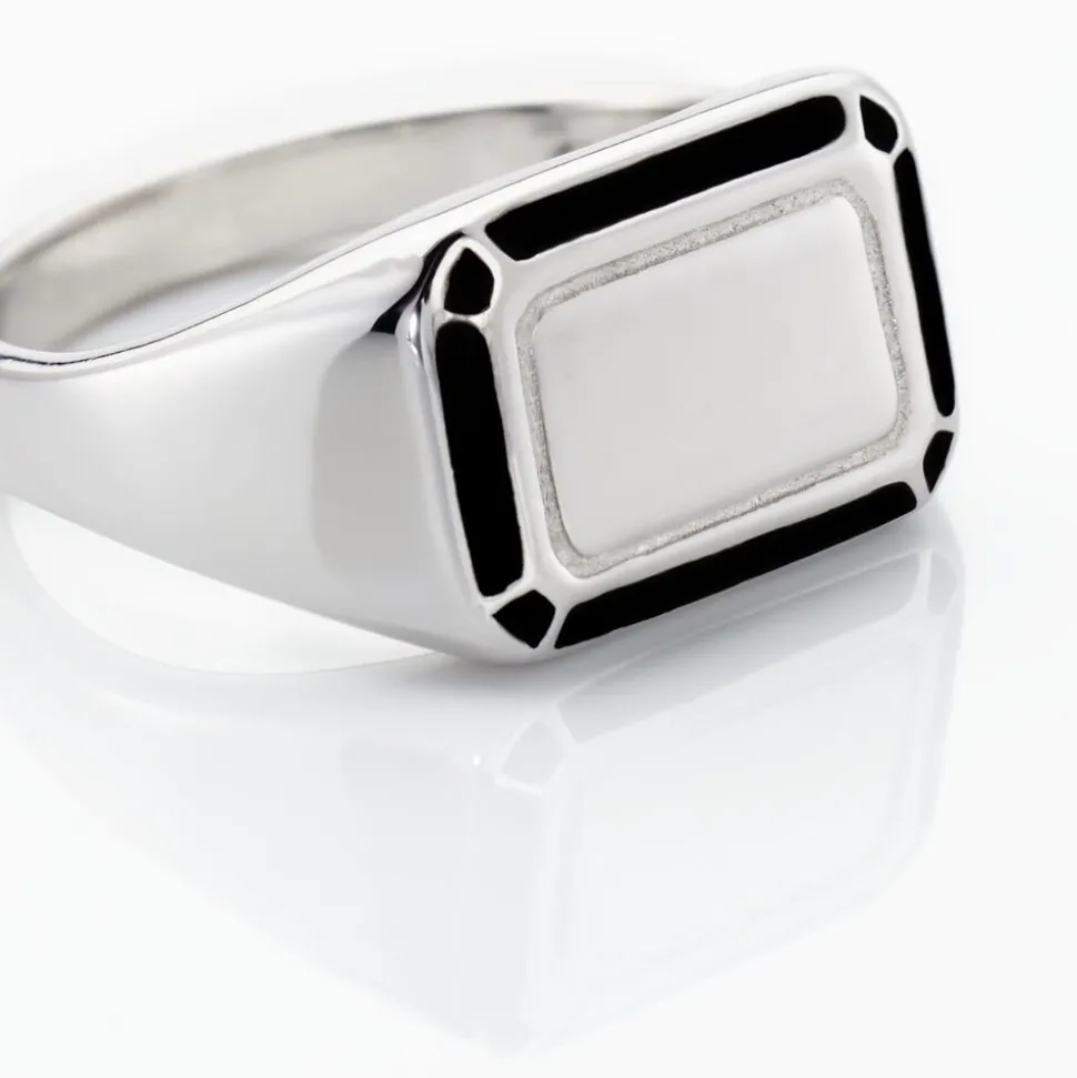 Chevalière Manny Argent Blanc