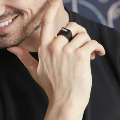 Chevalière Meghan Acier Noir Diamant|PHEBUS HIM Sale