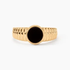 Chevalière Plaqué Or Jaune Haakon Onyx|Marc Orian