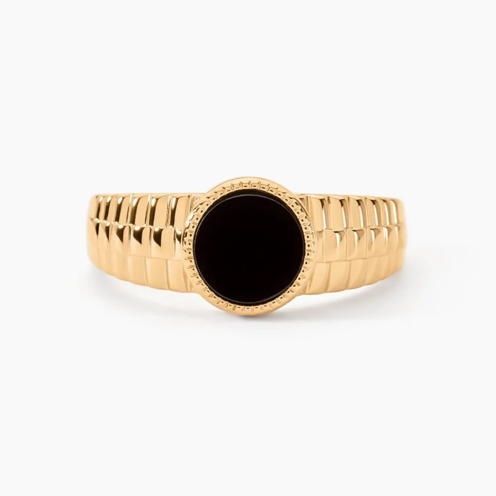 Chevalière Plaqué Or Jaune Haakon Onyx|Marc Orian