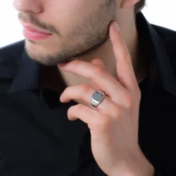 Chevalière Sumeyra Argent Blanc|Marc Orian Hot