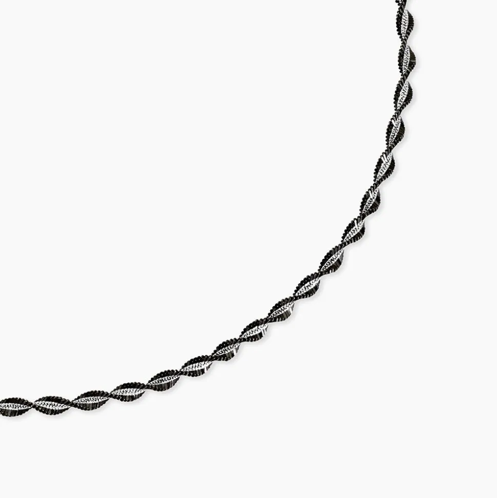 Collier Abie Torsade Argent Bicolore
