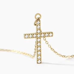 Collier Acier Doré Cristal|Marc Orian Sale