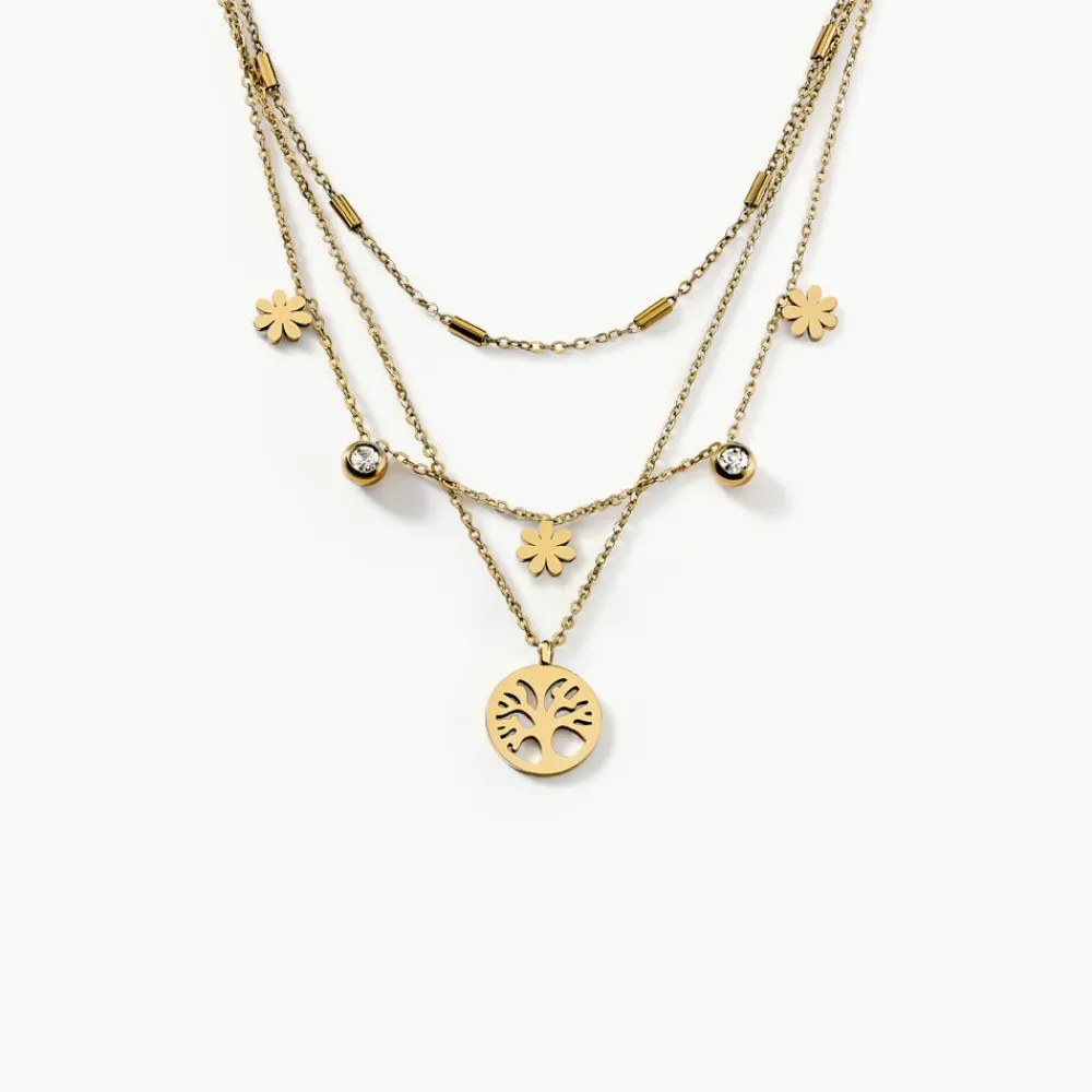 Collier Acier Doré Cristal|Marc Orian Best