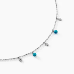 Collier Adiva Argent Blanc Turquoise